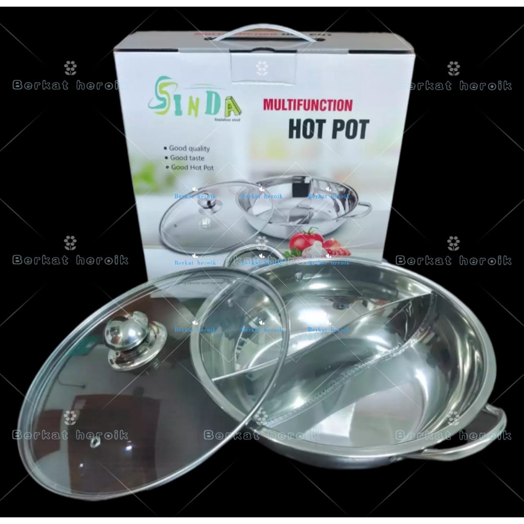 Jual Panci suki 2 sekat 30cm panci hot pot sekat 30cm panci shabu 30cm panci hot pot steamboat