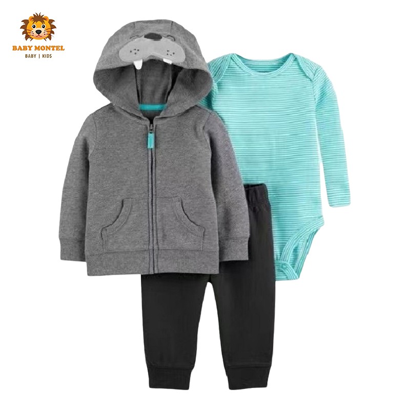 Jual BABY MONTEL Baby Jacket Set Motif Walrus 3pcs Shopee Indonesia