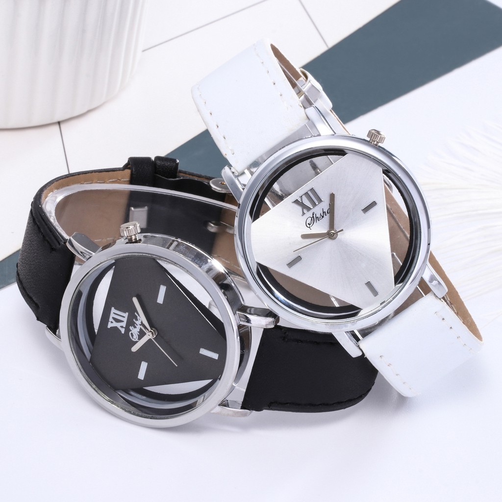 Jam Tangan Wanita Kulit Segitiga SHSHD Model Korea -Jam Tangan SHSHD Wanita  Segitiga Kulit | Shopee Indonesia