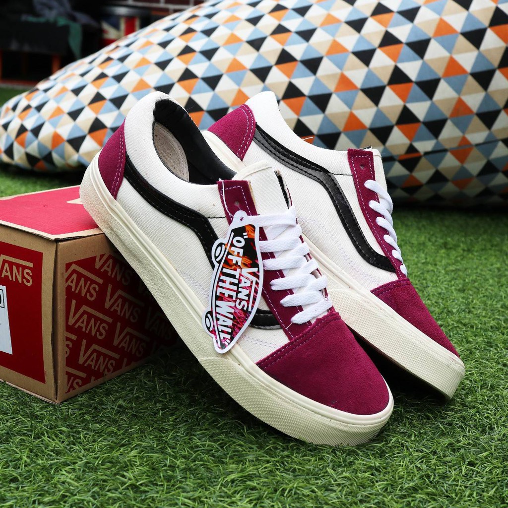 Sepatu Vans oldskool maroon list black Shopee Indonesia