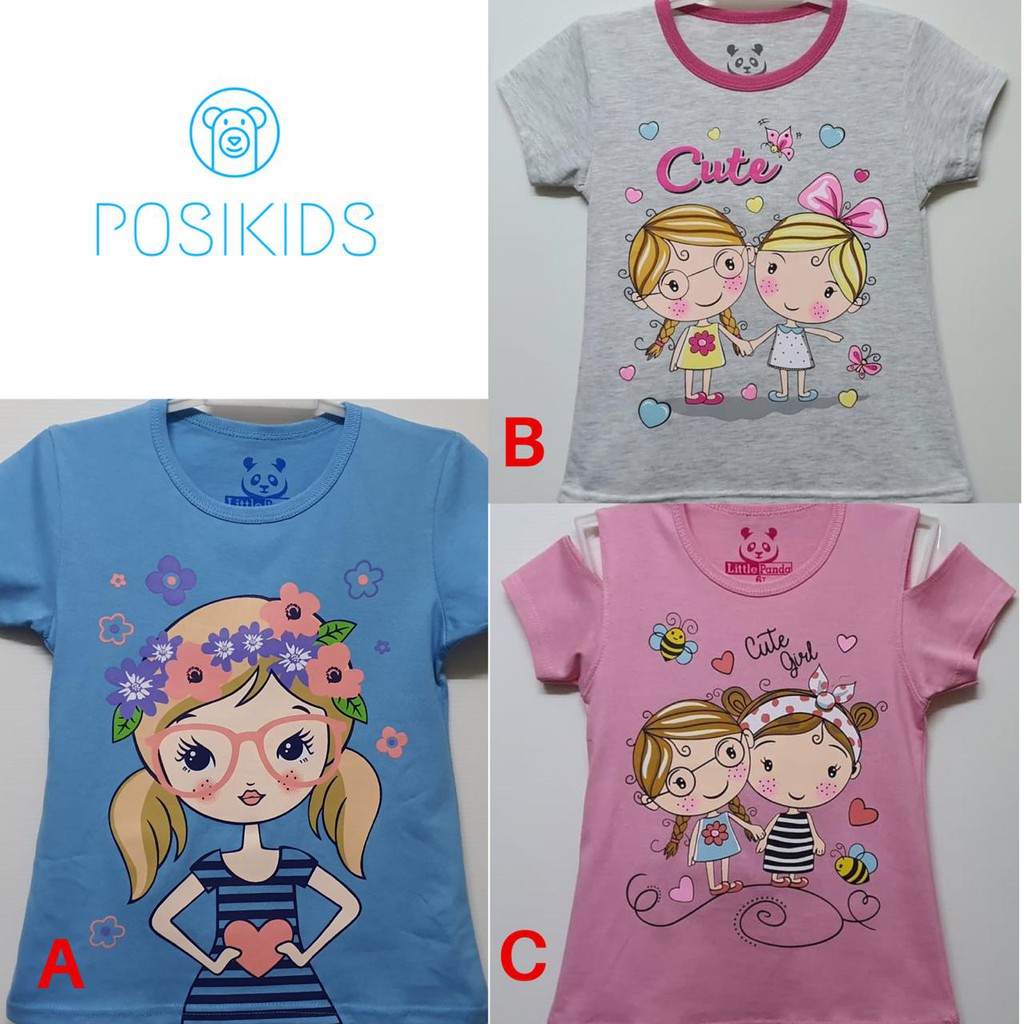 Kaos Anak Perempuan Karakter Girl Cute Size 110 Tahun Baju Anak