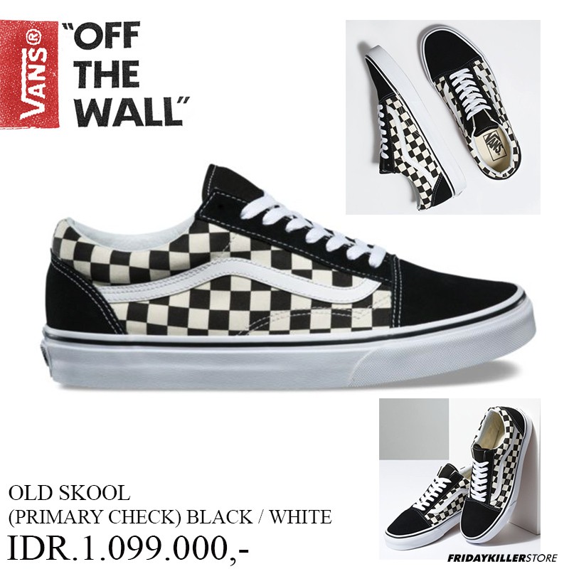 SEPATU VANS OFF THE WALL OLD SKOOL PRIMARY CHECK BW Shopee Indonesia