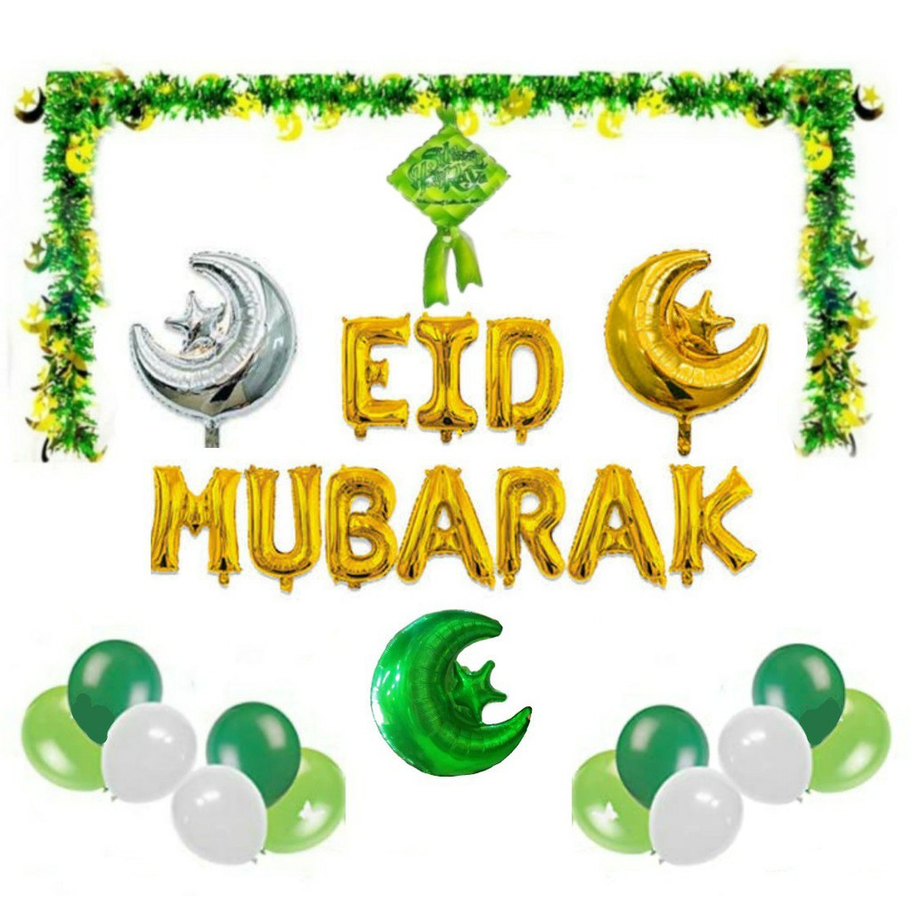 Jual Paket Dekorasi Hiasan Balon Idul Fitri / Lebaran / Eid Mubarak 04 | Shopee Indonesia