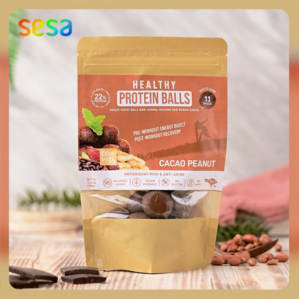 Jual Covita - Healthy Protein Balls Cacao Peanut 100 g (Snack Sehat