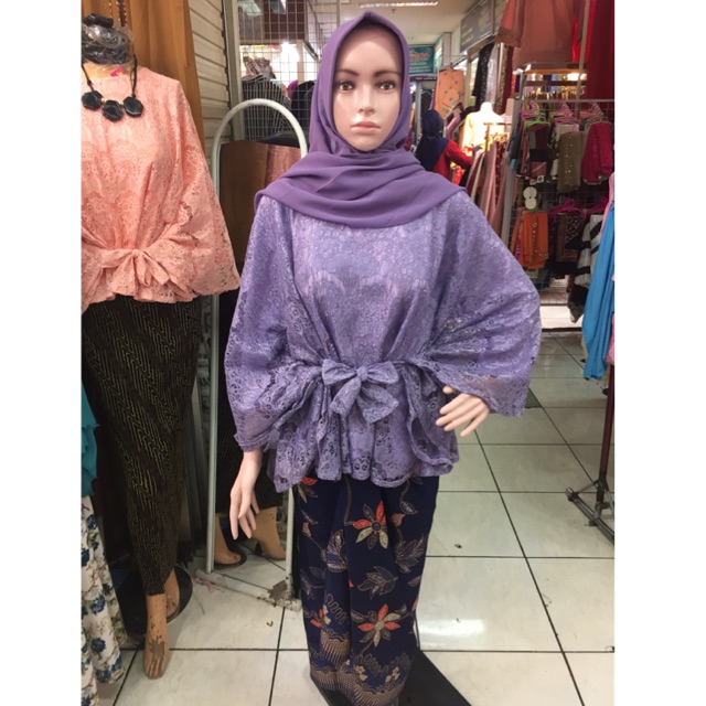 Atasan Brokat (ungu lavender) (Tidak termasuk rok dan jilbab) | Shopee  Indonesia