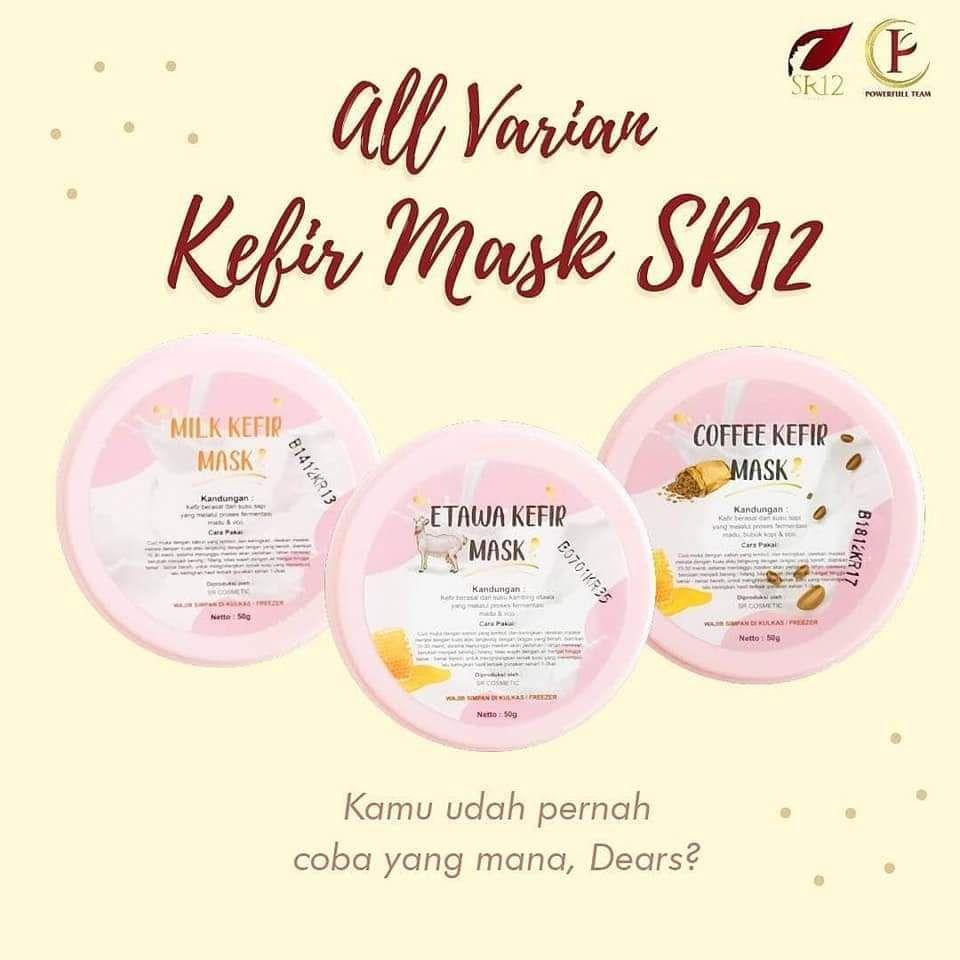 MASKER KEFIR SR 12 ETAWA KEFIR/COFFEE KEFIR/MILK KEFIR BPOM KULIT KERING BERMINYAK FLEK HITAM