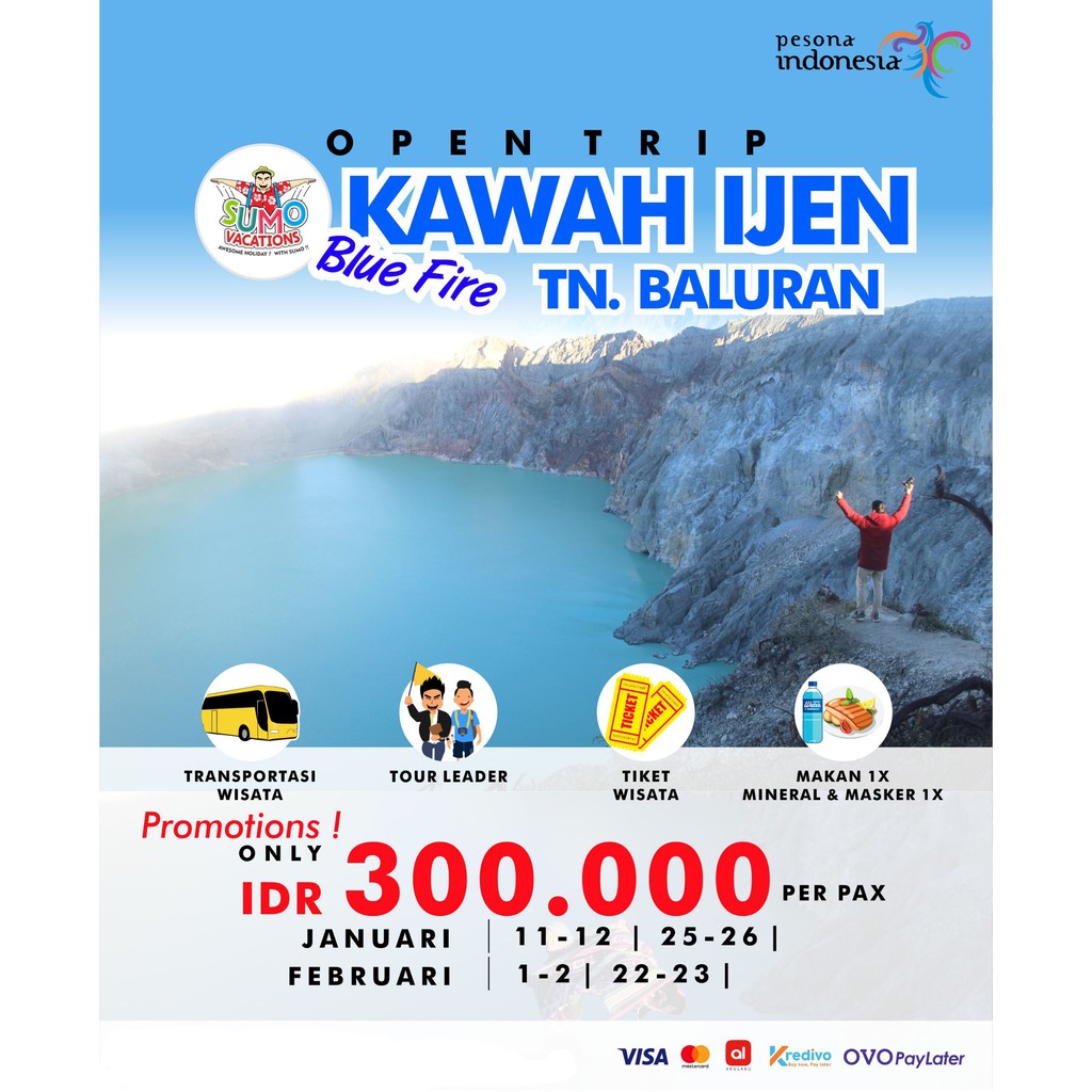 OPEN TRIP - Kawah Ijen &amp; TN. Baluran Start Surabaya &amp; Gresik | Shopee  Indonesia
