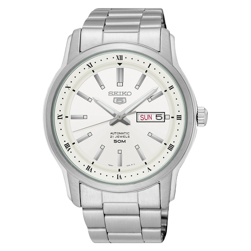 Jual Jam Tangan Pria Seiko 5 Automatic SNKP09K1 Man White Dial