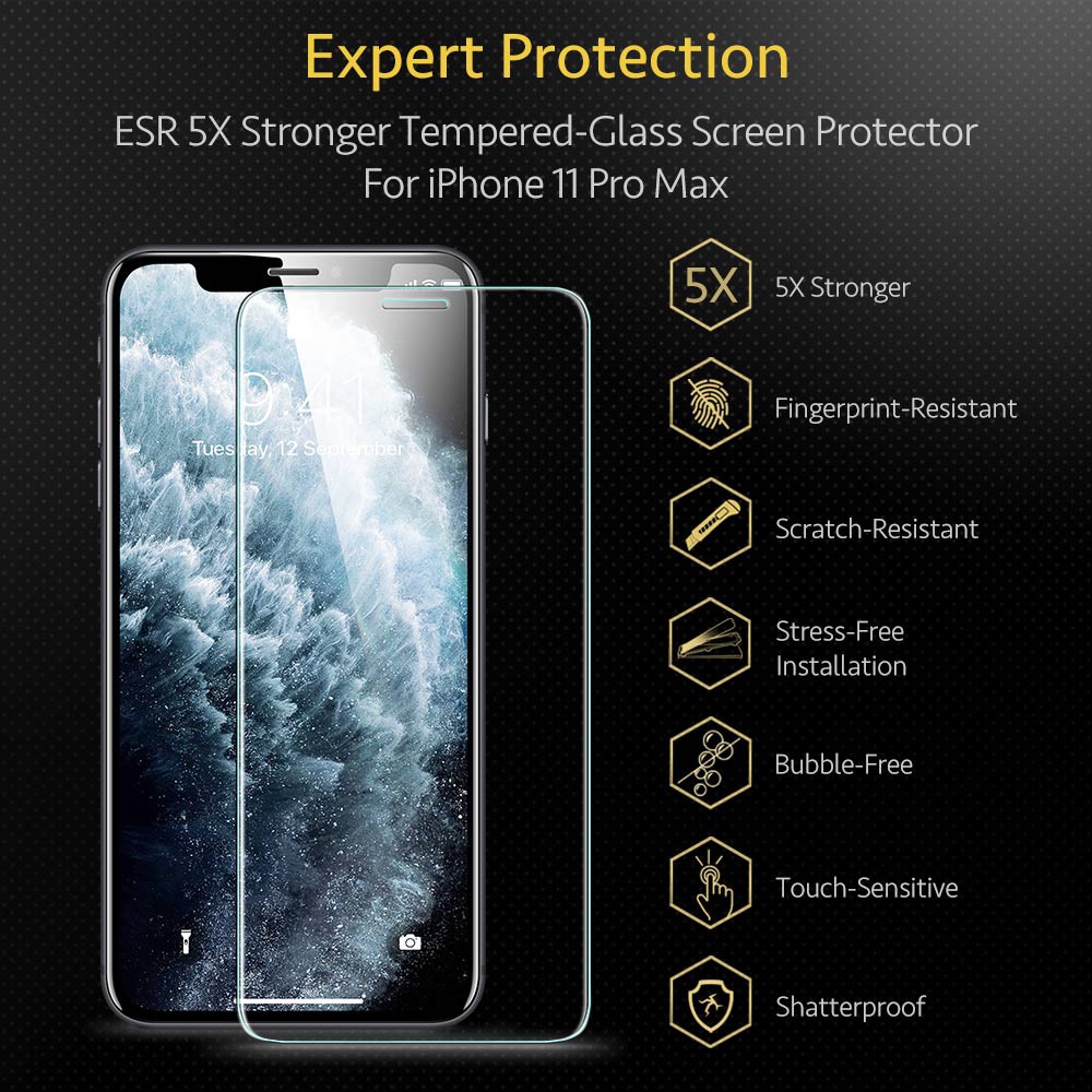 Jual Esr Tempered Glass Screen Protector For Iphone 11 Pro 5.8 Inch With Installation Frame-1 Pack | Shopee Indonesia