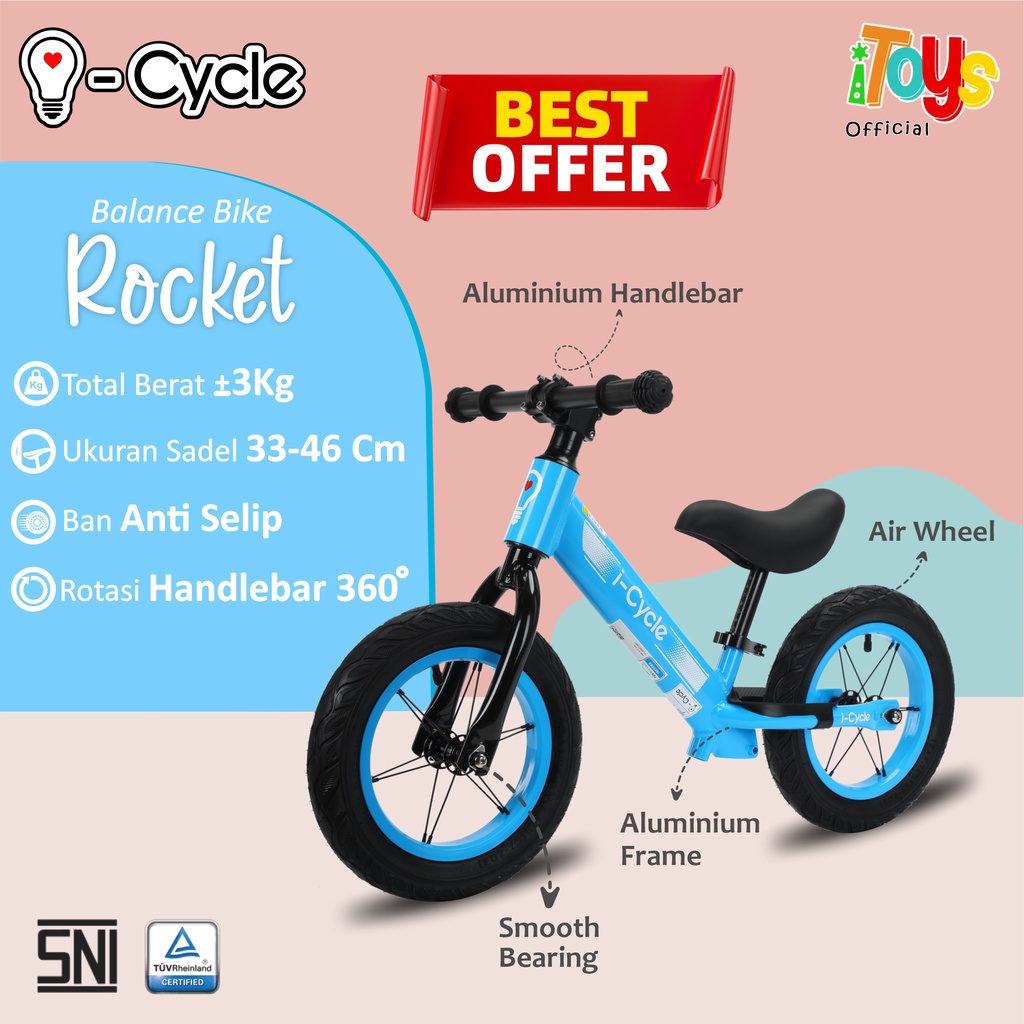 Jual Sepeda Balance Bike Push Bike iCycle (Rocket) Shopee Indonesia