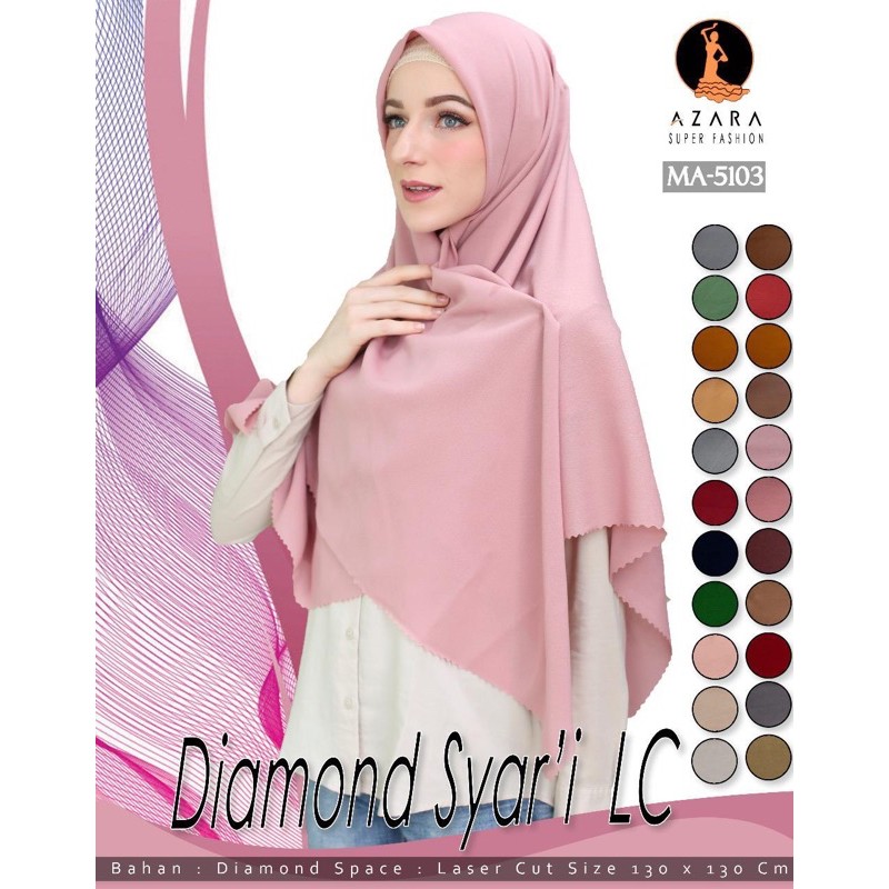 [Pilih WARNA][130x130cm] Hijab Segiempat Syari lasercut DIAMOND CREPE