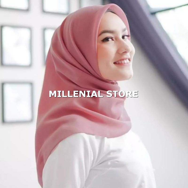 Kerudung Segiempat Polos BELLA SQUARE Hijab Pollycotton Jilbab Bela
