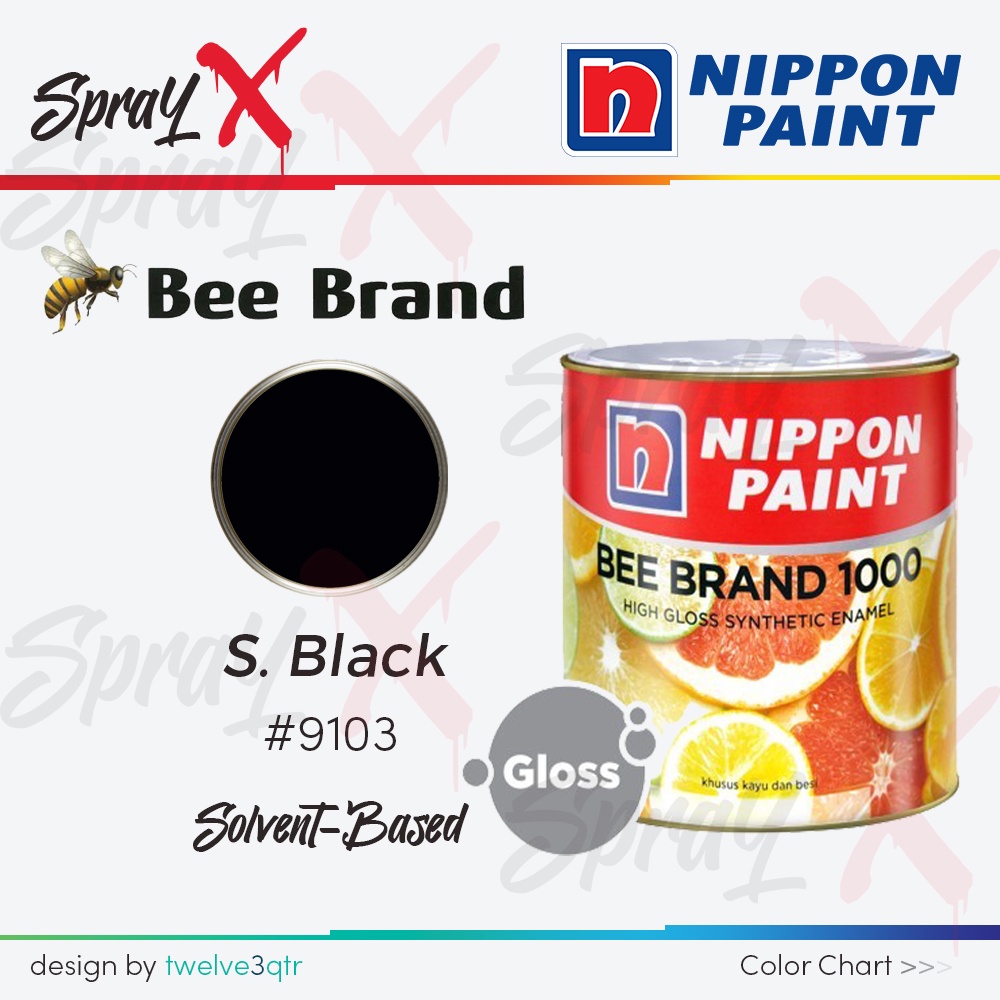 Jual BEE BRAND 1000 SUPER BLACK 9103 / HITAM 9103 0.9 LITER CAT
