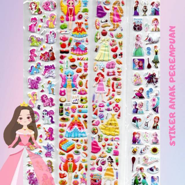 Jual Sticker Panjang Perempuan - Mainan Anak Cewek Edukasi Dress Up Timbul Stiker Embossed | Shopee Indonesia