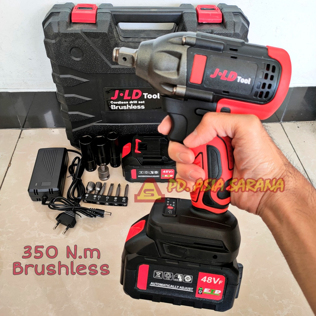 Jual Mesin Cordless Impact Wrench Brushless 48V JV88 JLD / Bor Baut Baterai Shopee Indonesia
