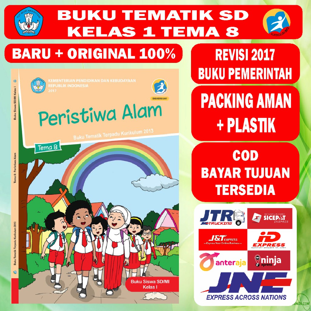 buku tematik kurikulum 2013 kelas 1 tema 8 SD revisi 2017