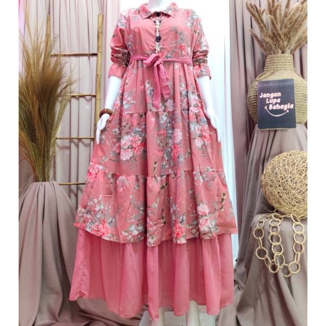 Gamis monalisa Kerah Umpak Shopee Indonesia