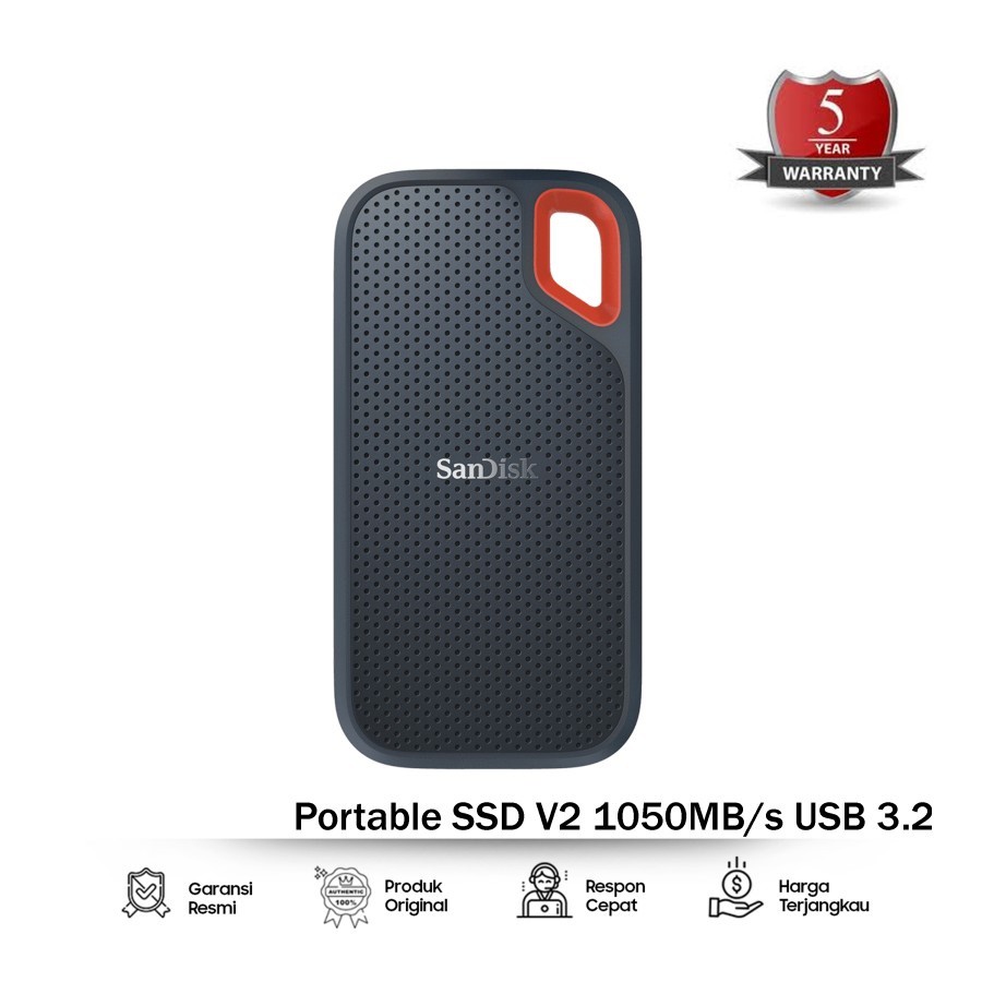 Jual Ssd Sandisk Extreme External Portable 500Gb Usb C 3.1 Eksternal 500 Gb | Shopee Indonesia