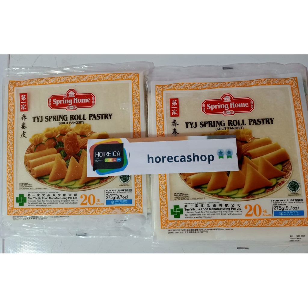 TYJ Spring Roll Pastry 275 Gr Isi 20 Kulit Lumpia Instant Spring Home
