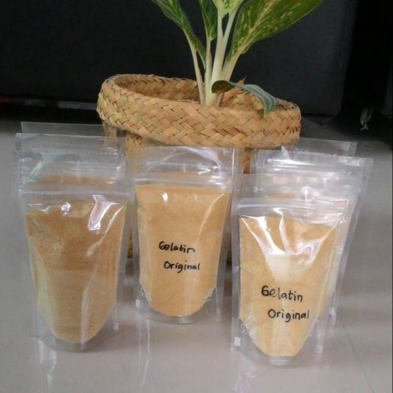 Jual 50Gr Bubuk Gelatin Halal MUI / Bubuk Gelatin Sapi Halal Kemasan