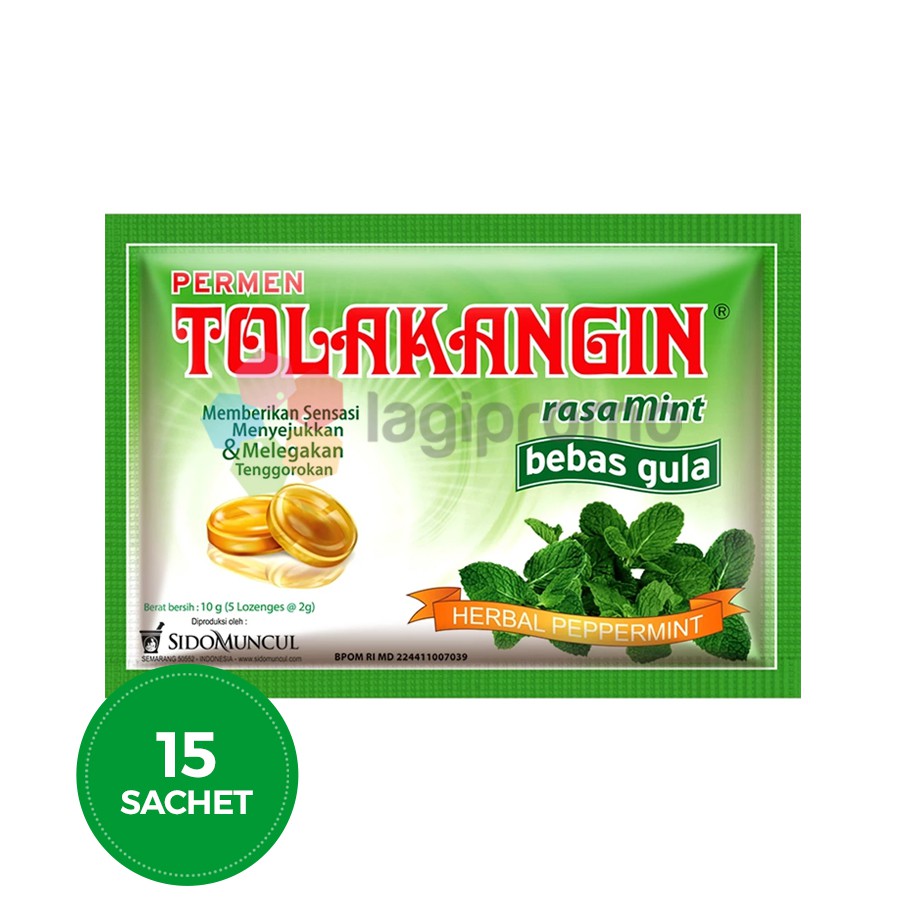 Sido Muncul Tolak Angin Bebas Gula 15 Sachet Permen Herbal