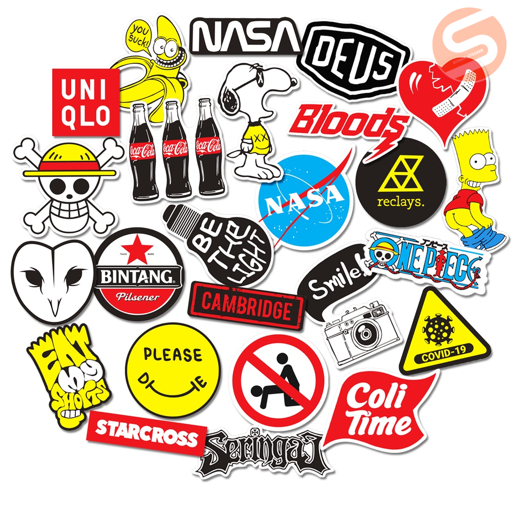 Jual Stiker Pack (25 Pcs) Stiker Mix 3 Stiker Helm Stiker Laptop Stiker