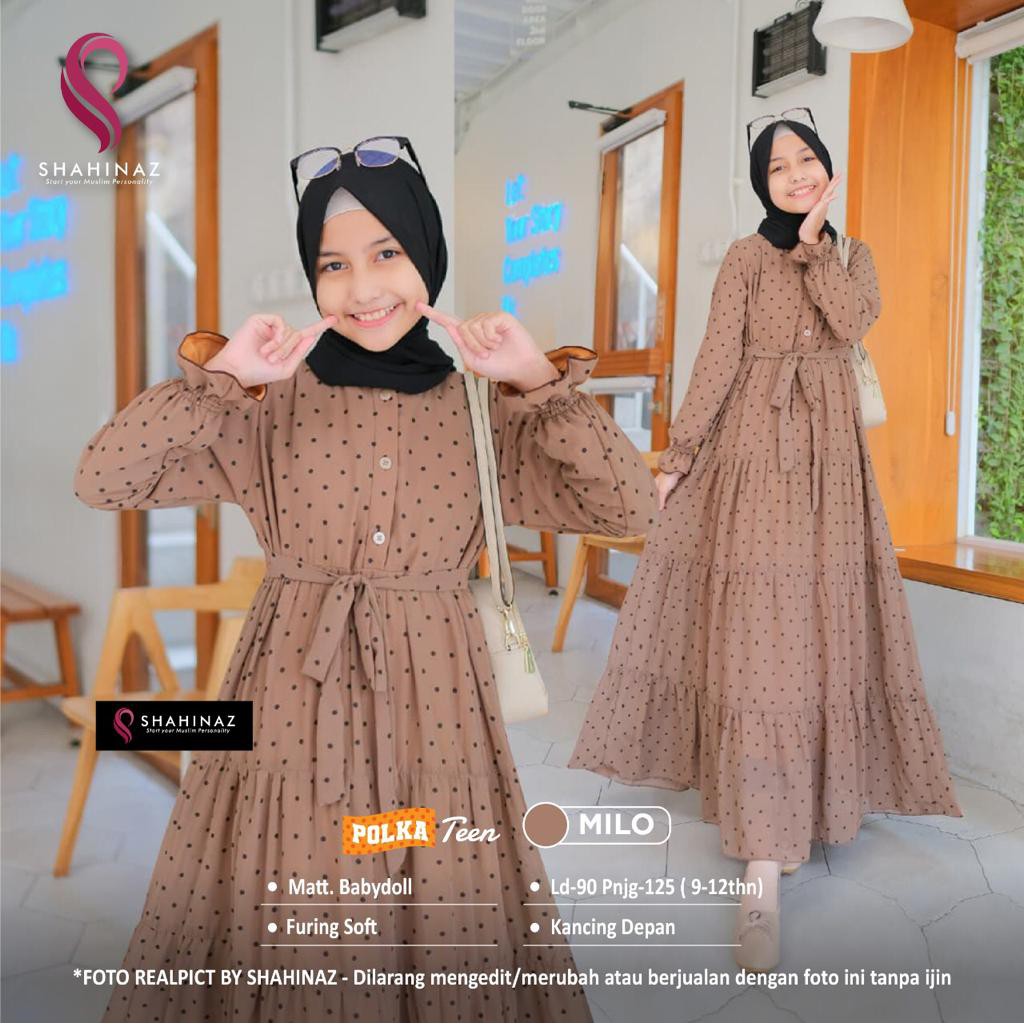 GAMIS ANAK POLKADOT KIRANIA POLKA ORINAURA // POLKA TEEN SHAHINAZ