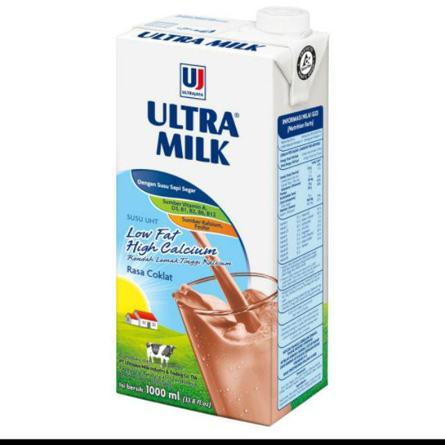 Jual Susu Ultra Milk Low Fat Kalori Coklat Dan Putih/Plain 1 Liter | Shopee Indonesia