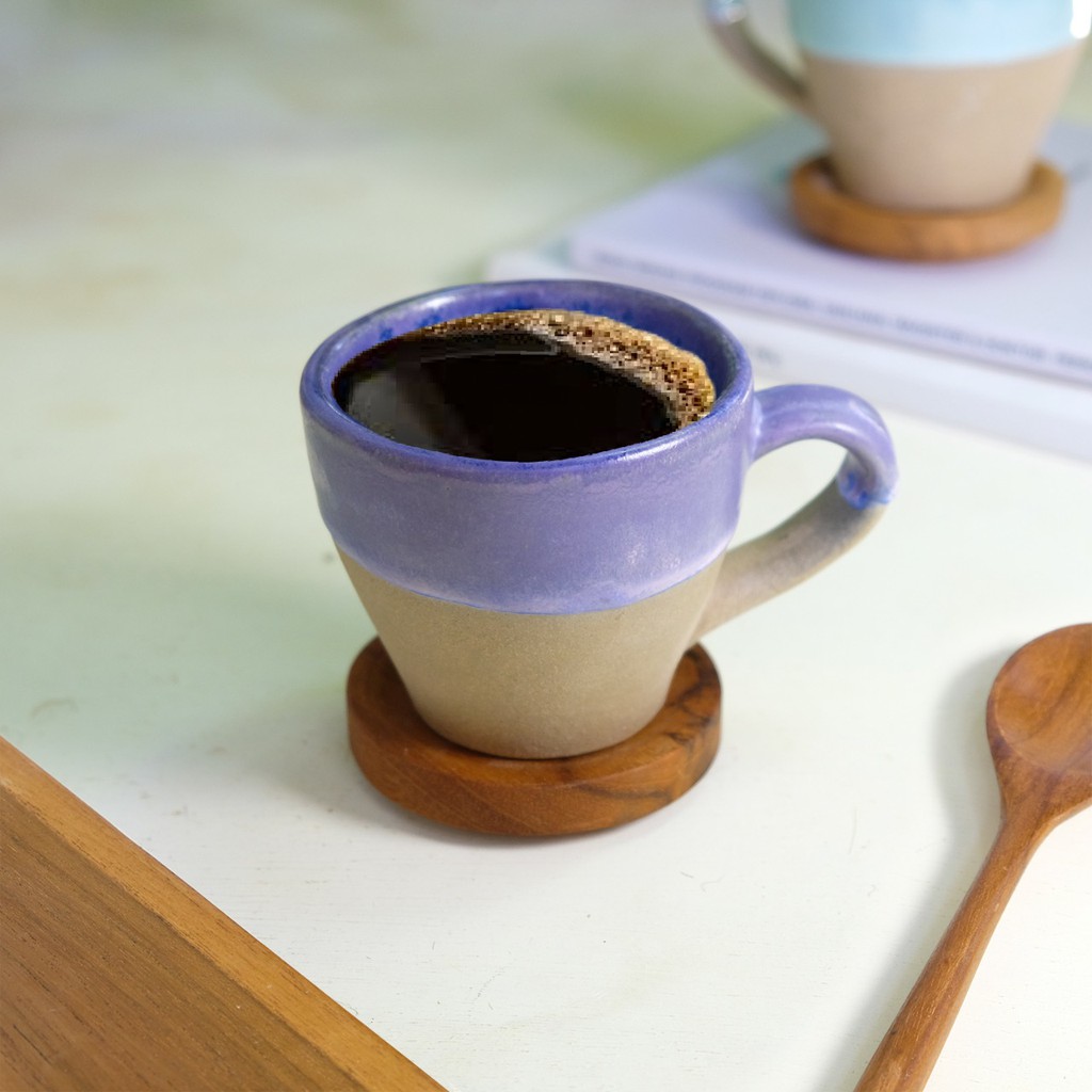 Cangkir Keramik Sea & Sand Series Naruna Handle 01/ Mug Keramik/Bisa