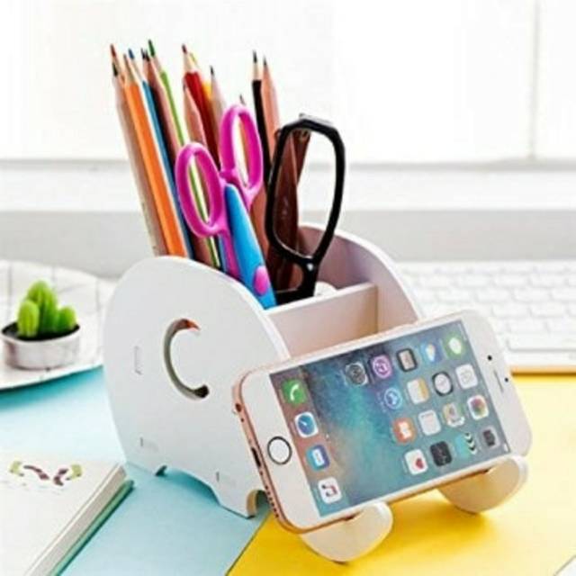 Souvenir tempat kotak pensil hp putih multi fungsi model