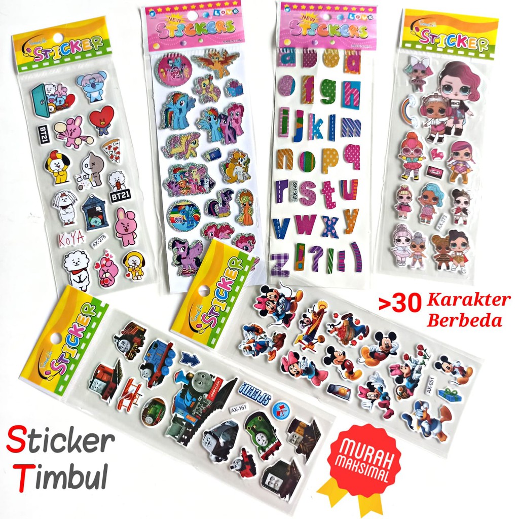 Jual Grosir Sticker Timbul Karakter - Mainan Anak Stiker Gambar Tempel | Shopee Indonesia