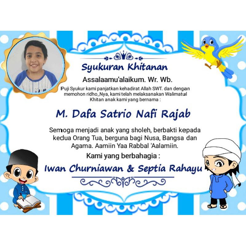 Stiker Syukuran Khitanan - Tasyakur Walimatul Khitan Termurah - Free  Request Foto Anak | Shopee Indonesia