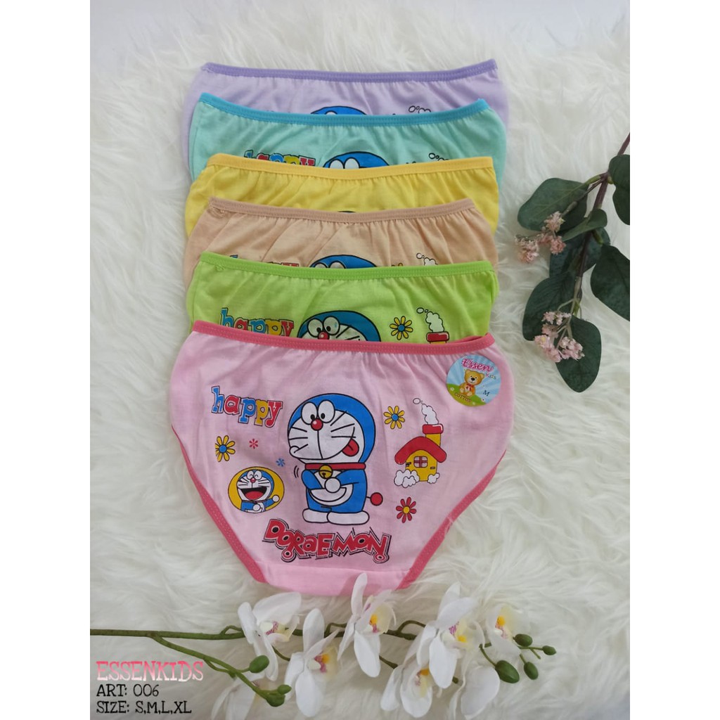 ESSEN Celana Dalam Anak Cewek Perempuan / Cantik / Lucu / Sablon / Doraemon / 006 Shopee