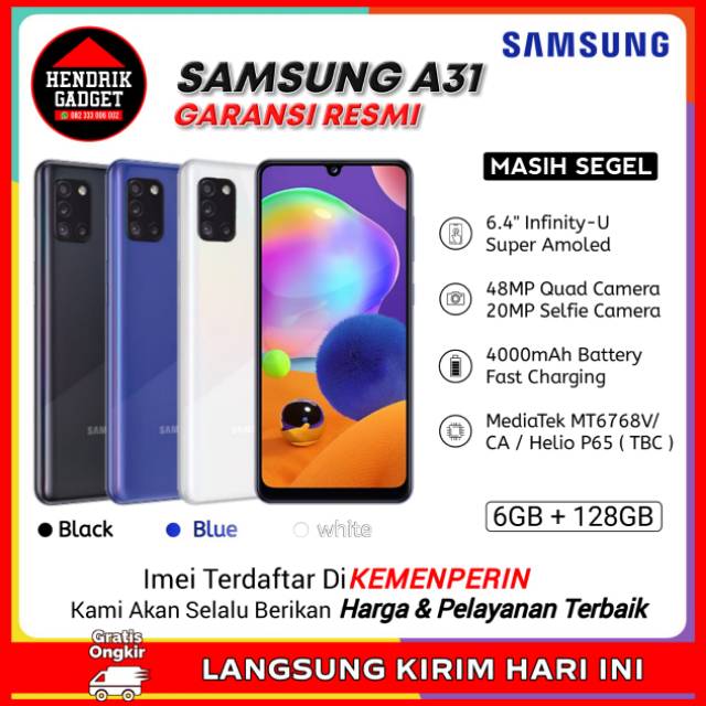 Hp samsung A31 6 128 GB Handphone samsung galaxy A31 Garansi Resmi sein