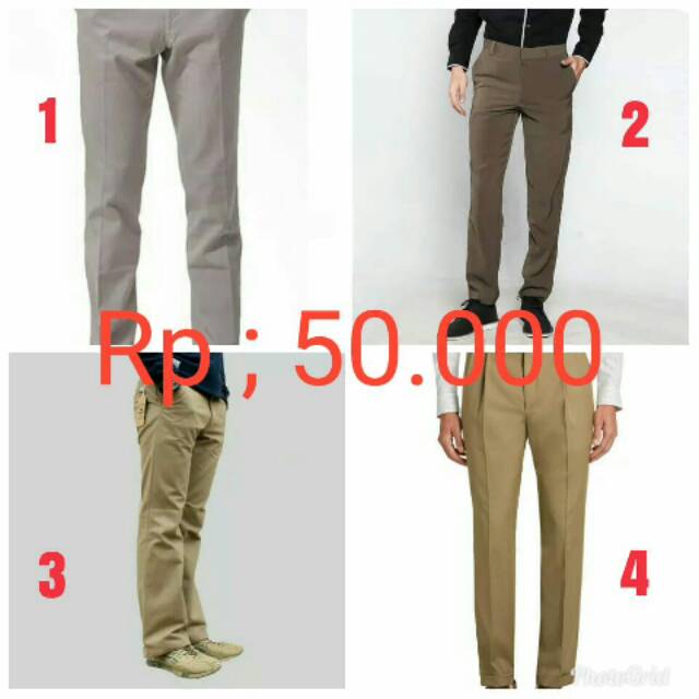 Jual Celana Panjang Formal Pria Cream/Khaky Coklat Celana Kerja Kantor Bahan Kain Teflon Murah Kuat Adem | Shopee Indonesia