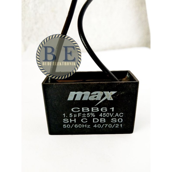 Jual KAPASITOR UKURAN 1,5UF MAX BIASA BUAT KIPAS ANGIN BERDIRI Shopee