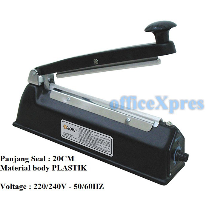 Alat Pres Plastik 200 / Alat Perekat Plastik / Impulse Sealer 20 CM / Mesin Press Plastik Origin