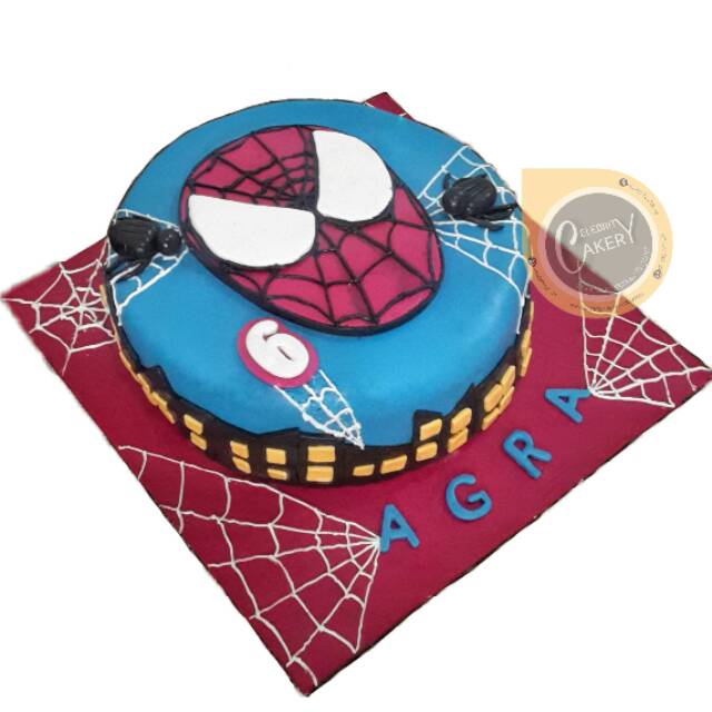 Kue Ultah Ulang Tahun Spiderman Fondant Cake Shopee Indonesia