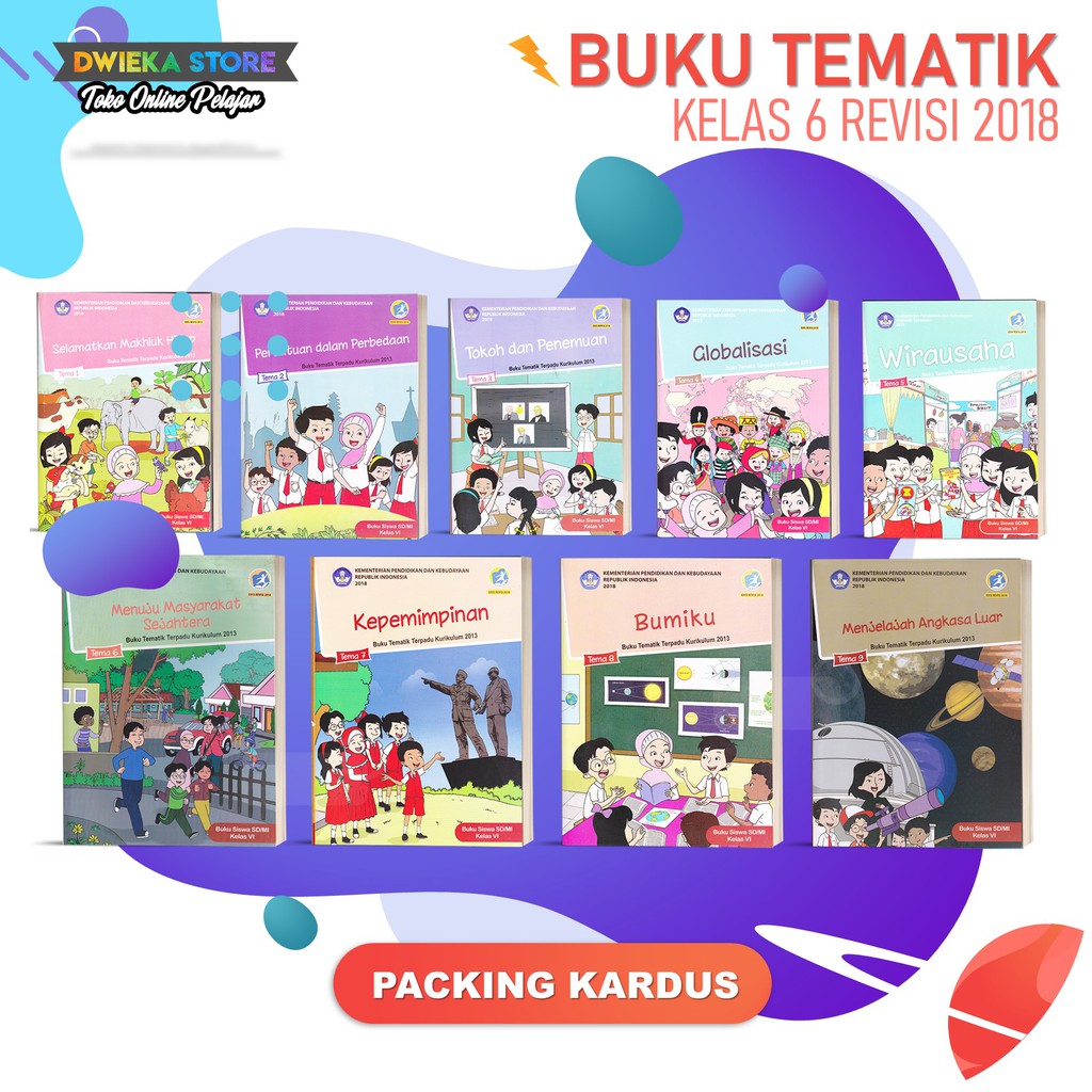 Buku Tematik SD Kelas 6 &ldquo;Tema 1,2,3,4,5,6,7,8,9” Kurikulum 2013 Revisi 2018  CETAKAN 2020 [1 Buku] | Shopee Indonesia