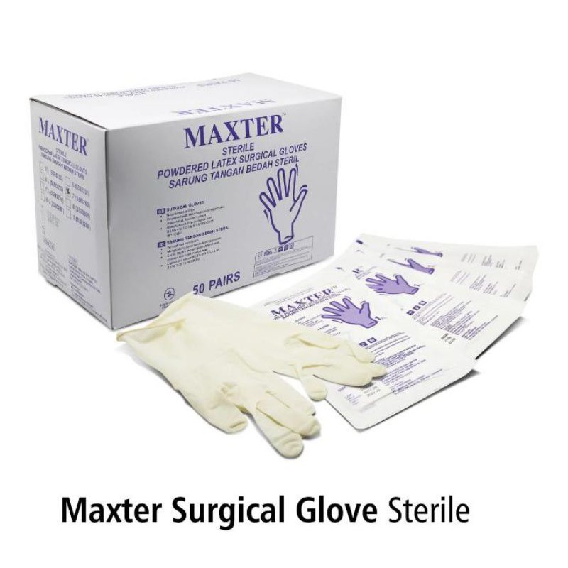 Jual Maxter Surgical Gloves Sterile Steril Shopee Indonesia