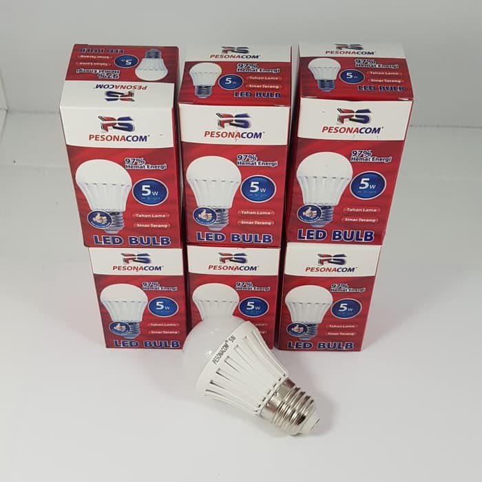 PAKET HEMAT 6pcs Lampu Bohlam LED Bulb 5w hemat energi 5