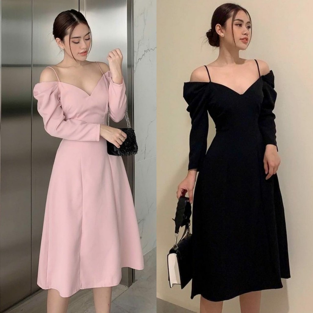 CB1789 HALIMA STYLISH DRESS WANITA BAHAN SCUBA DRESS SEMI FLARE MODIS