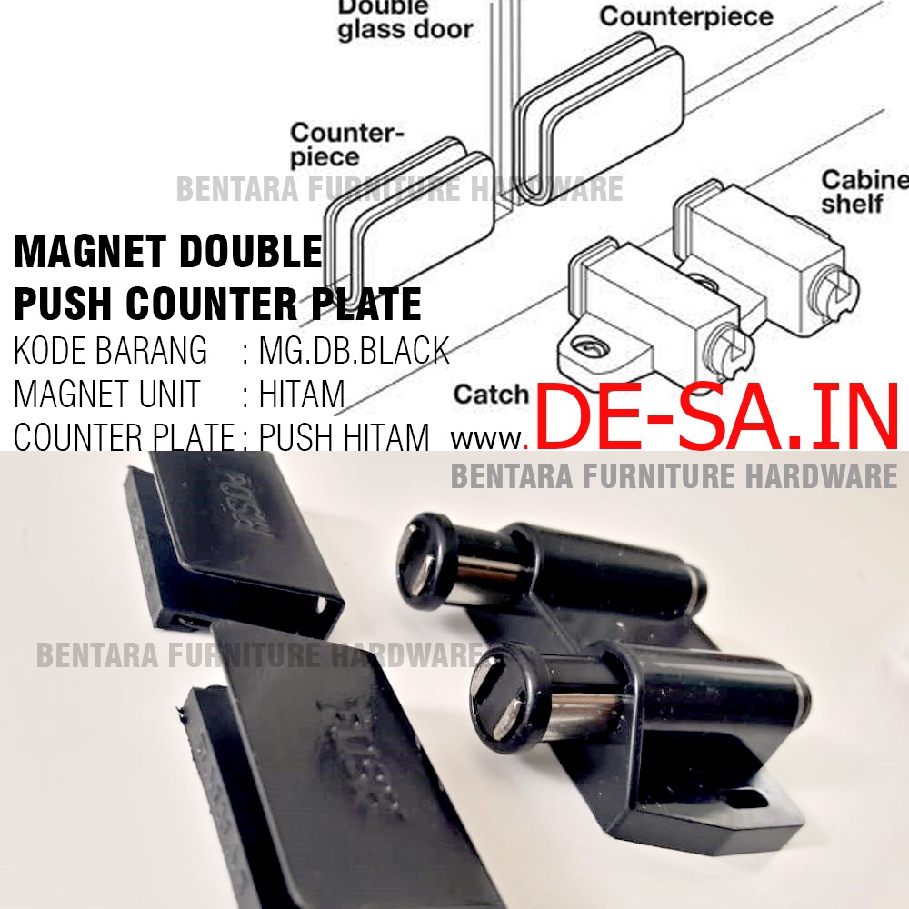 Keces Dobel Magnet Pintu Kaca - Double Magnetic Latch / Catch for Glass  Door | Shopee Indonesia