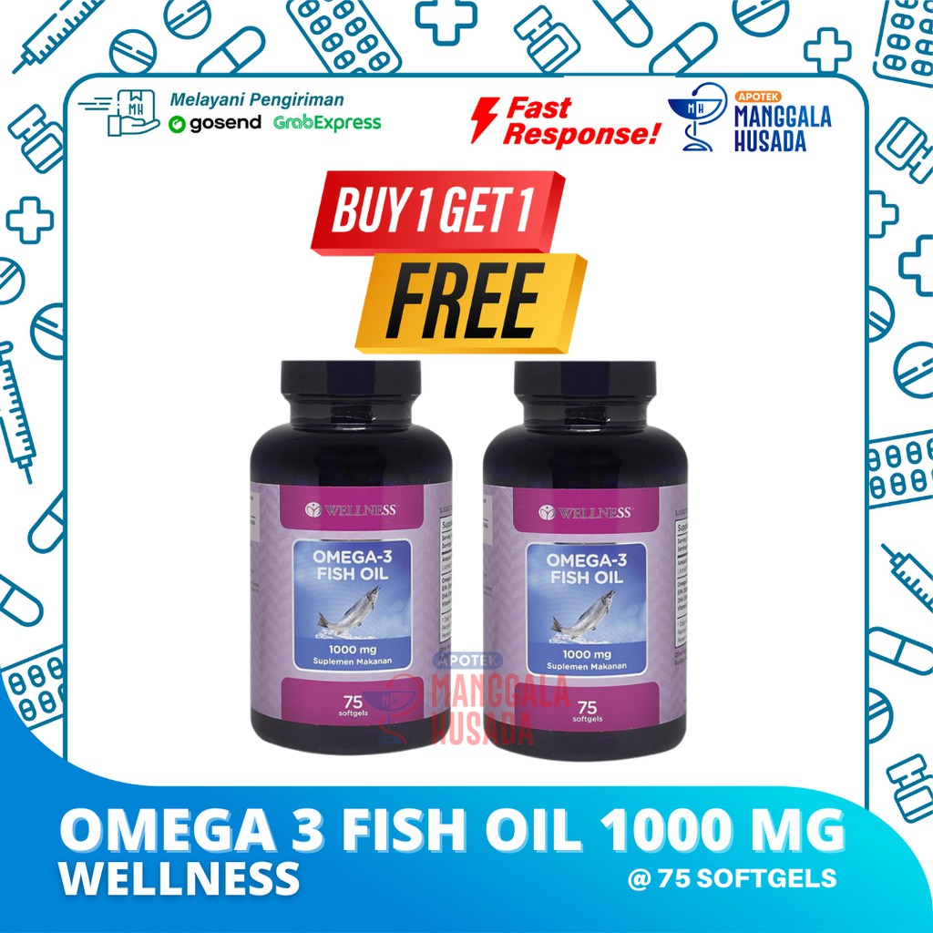 Jual WELLNESS OMEGA 3 FISH OIL 1000 MG 75 SOFTGELS Shopee Indonesia
