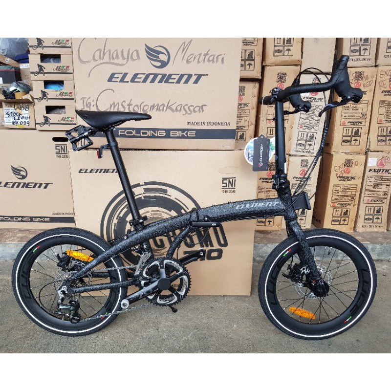 Jual Sepeda Lipat Element Ecosmo Z10 Black Coral Limited Edition Stang Road Bike | Shopee Indonesia