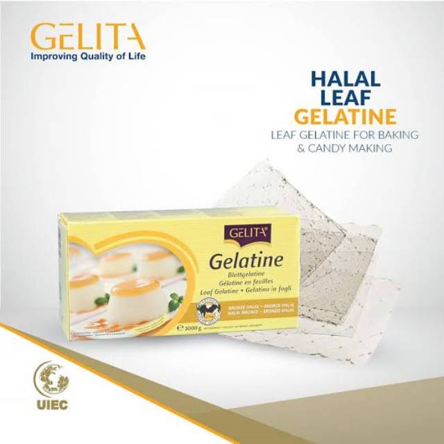 Jual Gelatin Lembaran Halal 1 Kg per box / Gelatine Sheet Gelita Halal