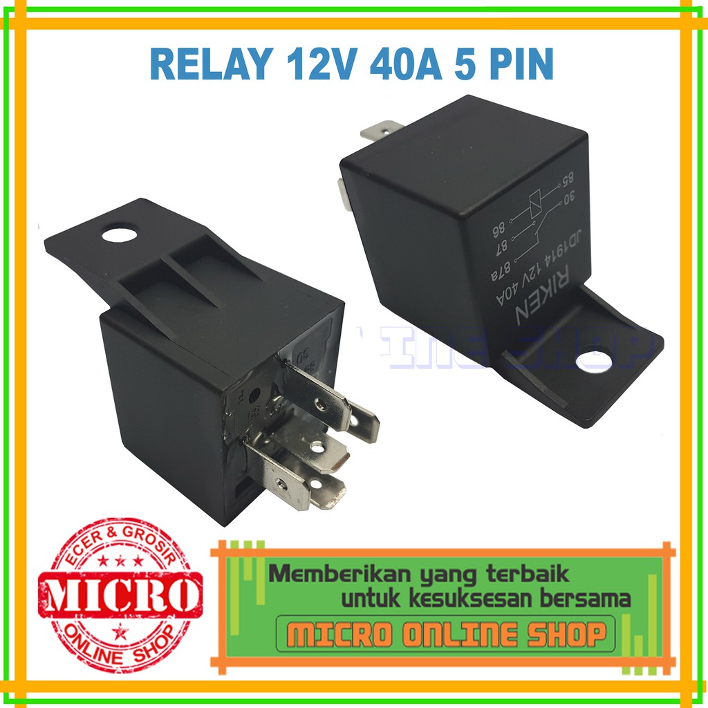 Jual Relay 12V 40A 5 Pin / Relay 12 Volt 40 Ampere 5 Kaki Shopee Indonesia