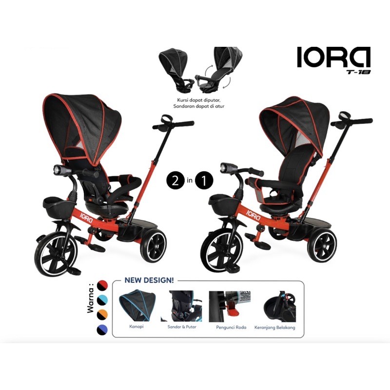 BABY STROLLER TRICYCLE PMB IORA T18 T18 T 18 DORONGAN