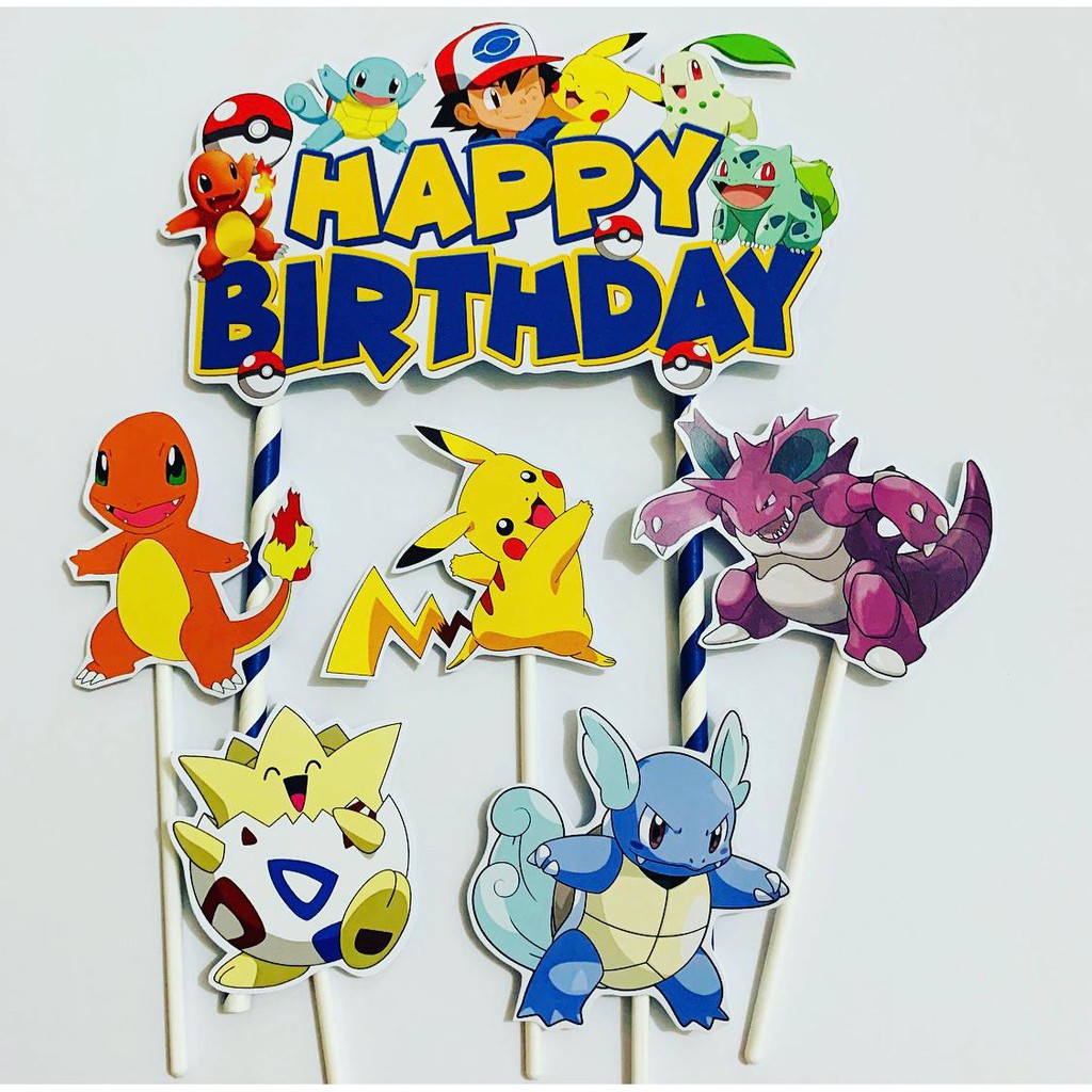 Pokemon Pikachu Topper Birthday Cake / Hiasan Kue Ulang Tahun Shopee