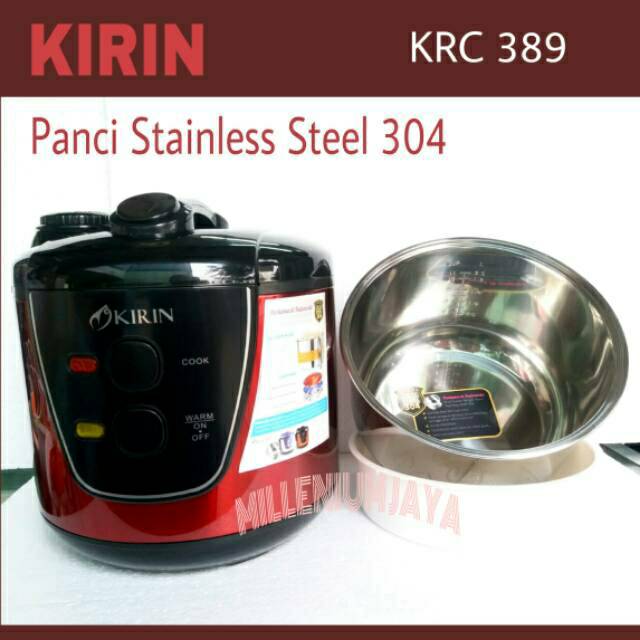RICE COOKER KIRIN 2 LITER BODY DAN INNER POT STAINLESS STEEL 304